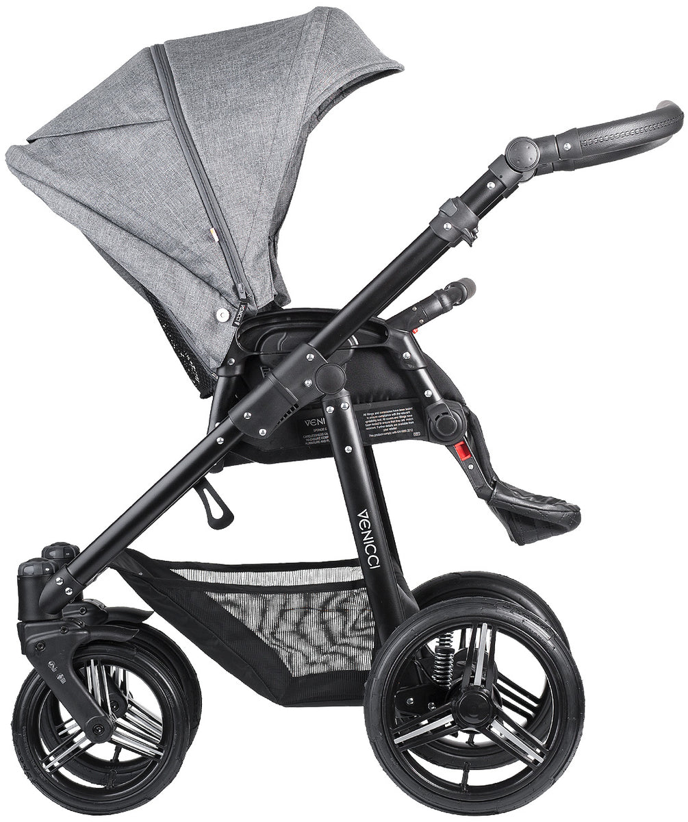 Venicci Shadow Stroller Denim Grey Black Frame