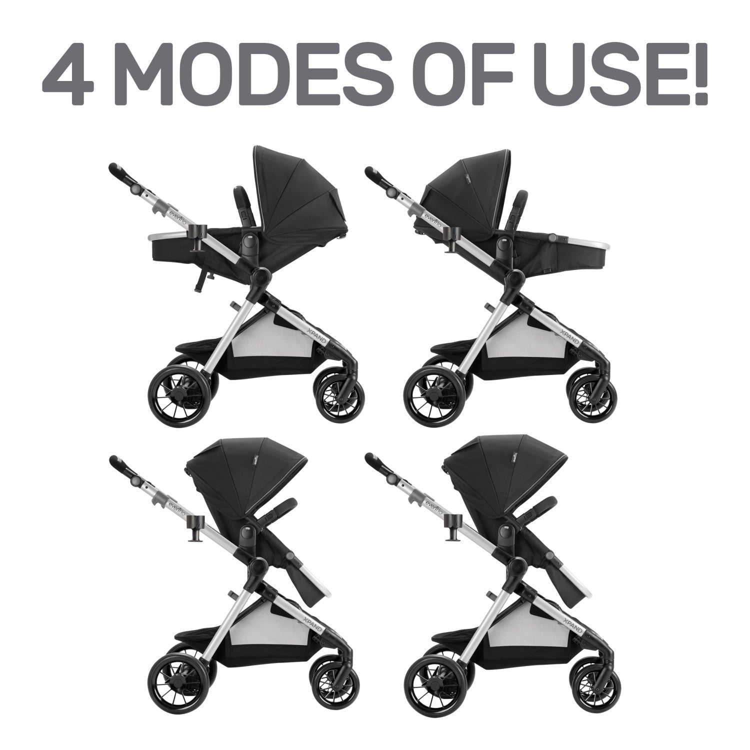 evenflo pivot xpand bassinet mode Evenflo Pivot Xpand Modular Stroller , Stallion