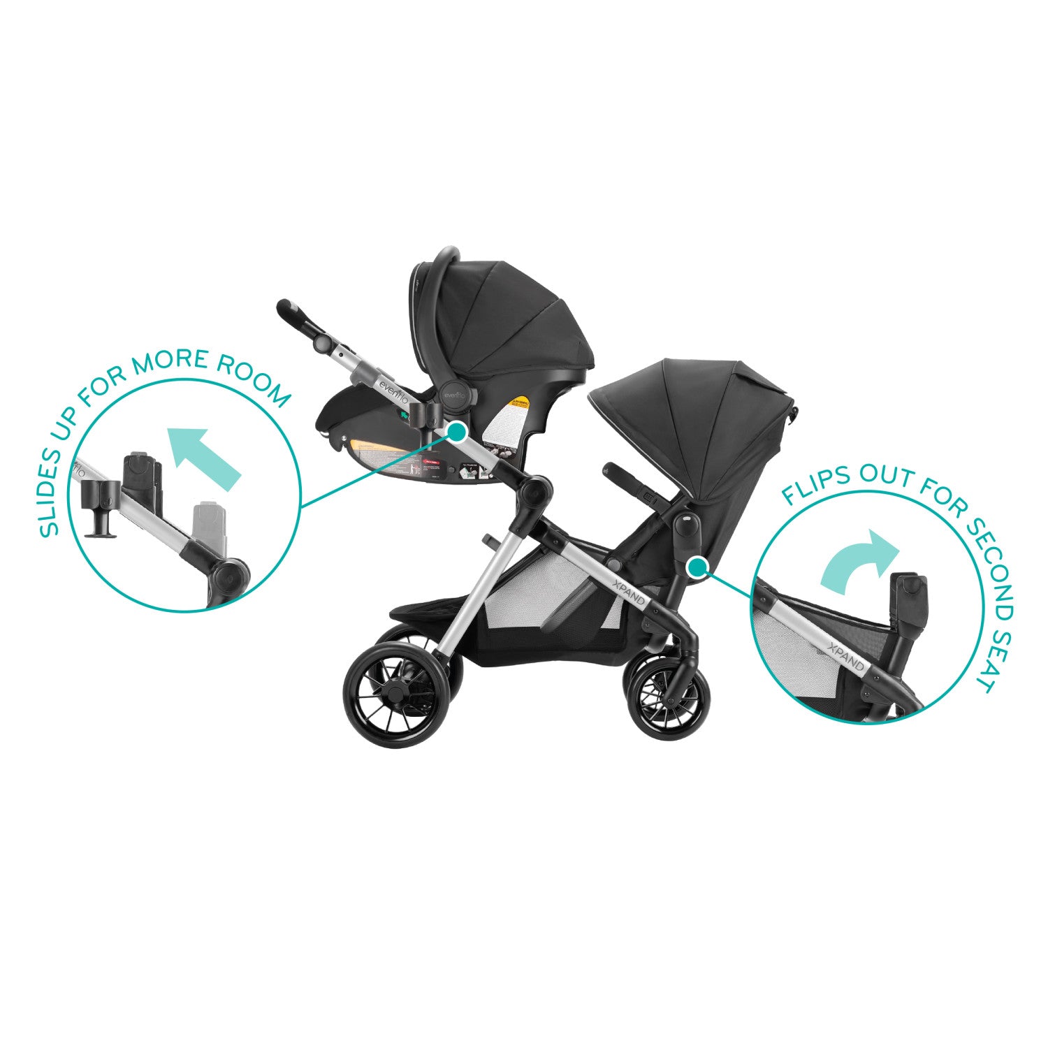 evenflo pivot modular travel system double stroller Evenflo Pivot Xpand Modular Stroller , Stallion