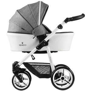 Venicci grey deals and white pram