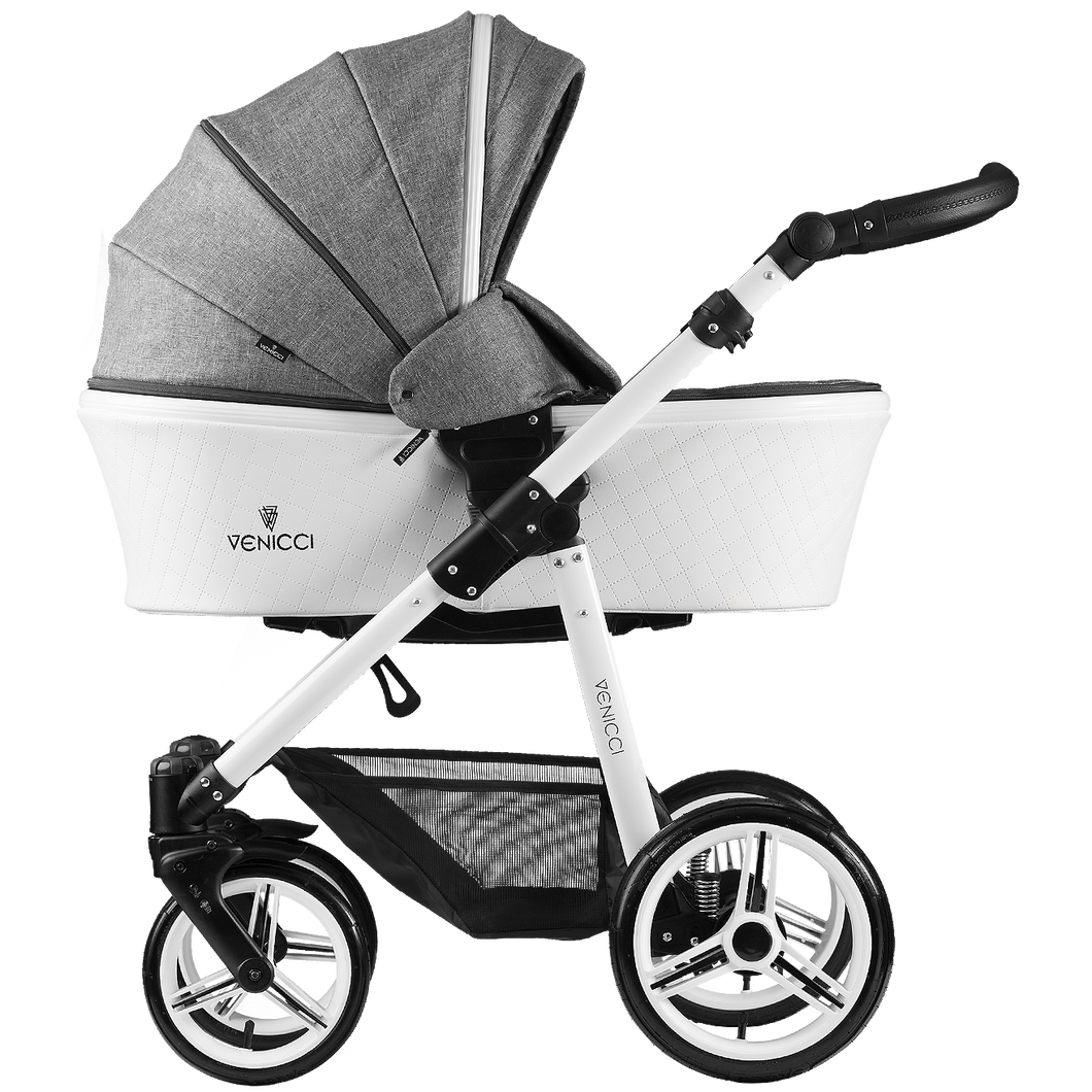 Buy Venicci Pure Stroller Denim Grey White Frame Online